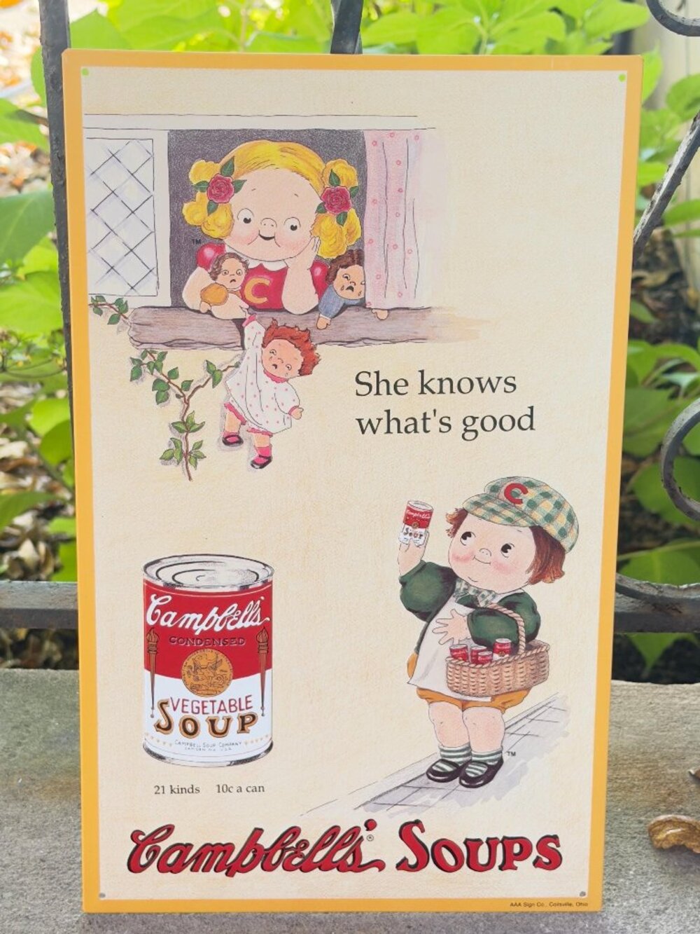 Campbell's Soup Kids Advertising Sign | AAA Sign Co | No 5 Series | Vintage Meta